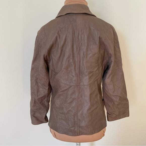 Vince Womens Brown Leather Snap Closure Blazer Jacket V0550-90092 Size 2 - Picture 3 of 10